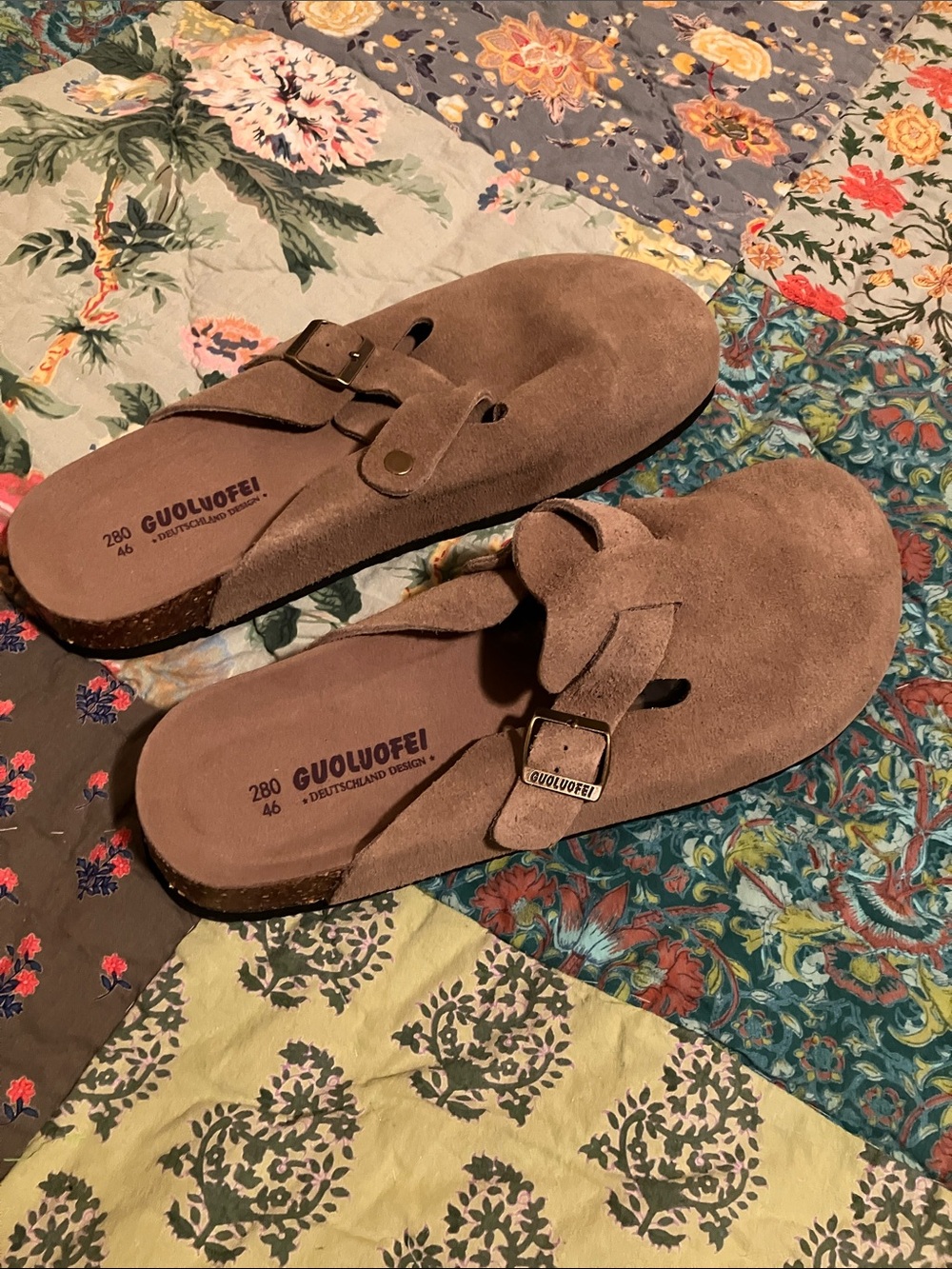 Men’s Taupe Suede Adjustable Sandals